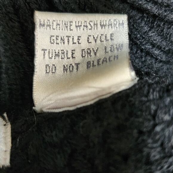 Woods and Gray VTG Black Cableknit Long Sleeve Turtleneck Sweater Womens Size M - Picture 8 of 8
